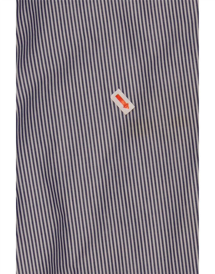 BROOKS BROTHERS Mens NON - IRON Shirt Size 15 1/2 Medium Navy Blue Striped