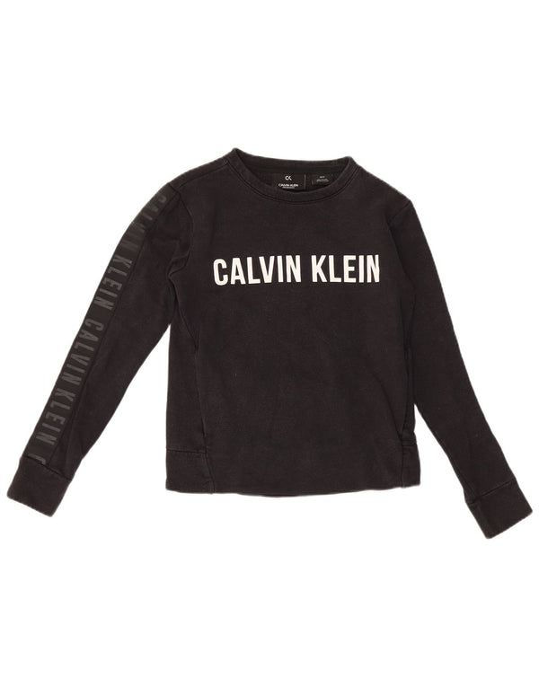 Calvin Klein Γυναικείο Φούτερ με γραφικό μεγάλο μέγεθος Jumper UK 6 XS Μαύρο