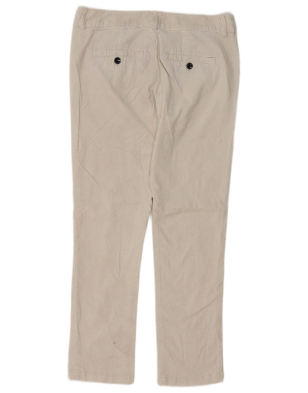 BENETTON Womens Slim Corduroy Trousers IT 40 Small W30 L26 Off White