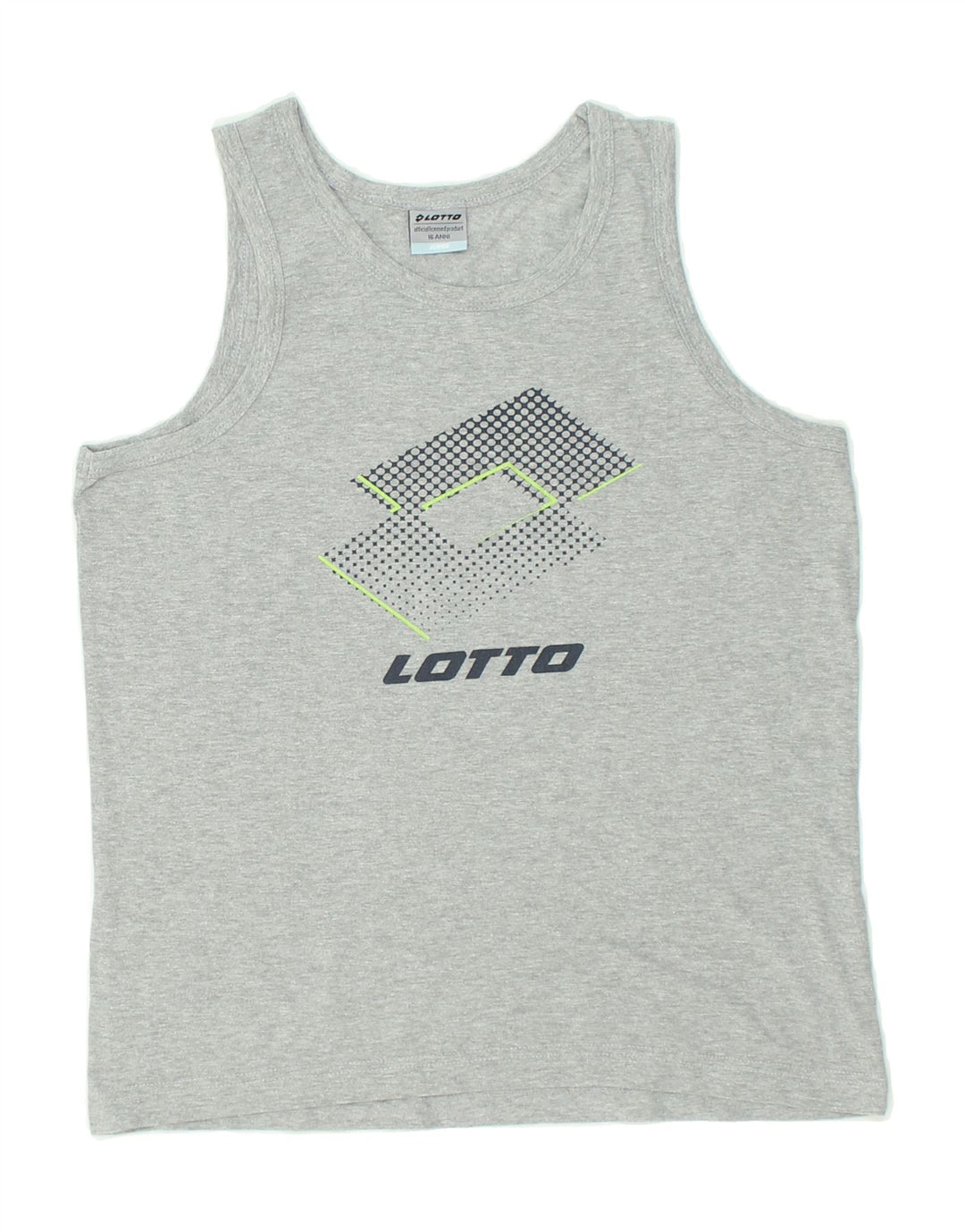 LOTTO Boys Graphic Vest Top 15-16 Years Grey Cotton | Vintage Lotto | Thrift | Second-Hand Lotto | Used Clothing | Messina Hembry 