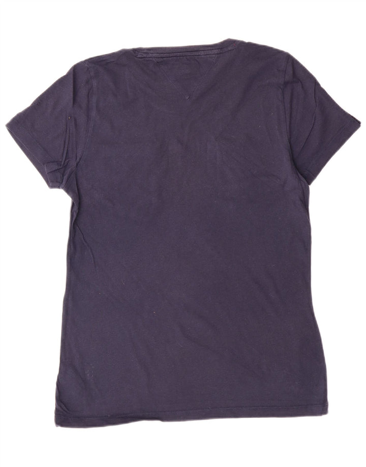 Γυναικείο T-Shirt Tommy Hilfiger Τοπ μεσαίου μπλε βαμβακερό