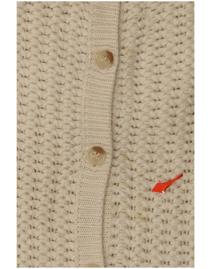 VINTAGE Γυναικείο Ζακέτα με μανίκια 3/4 UK 14 Ακρυλικό μεσαίο υπόλευκο