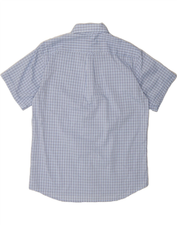 IZOD Mens Short Sleeve Shirt XL Blue Check Polyester Vintage Izod and Second-Hand Izod from Messina Hembry 