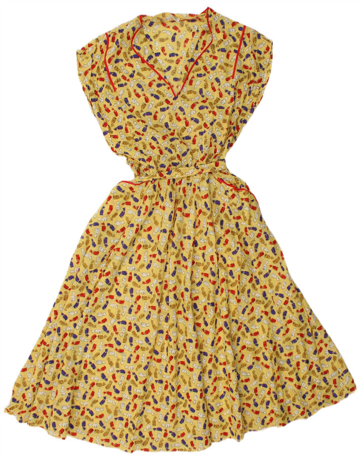 Vintage Γυναικείο Abstract Pattern Maxi Dress IT 46 Large Yellow