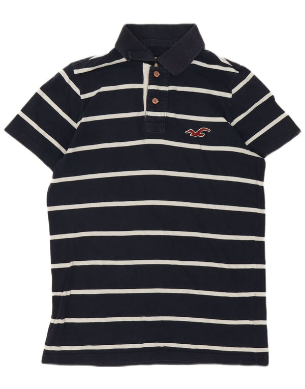 Ανδρικό μπλουζάκι πόλο Hollister Μικρό Navy Blue ριγέ