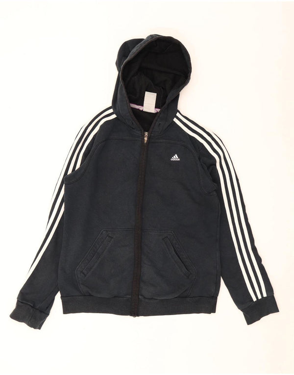 Γυναικείο πουλόβερ Adidas Climalite με φερμουάρ UK 14 μεσαίο μπλε βαμβακερό