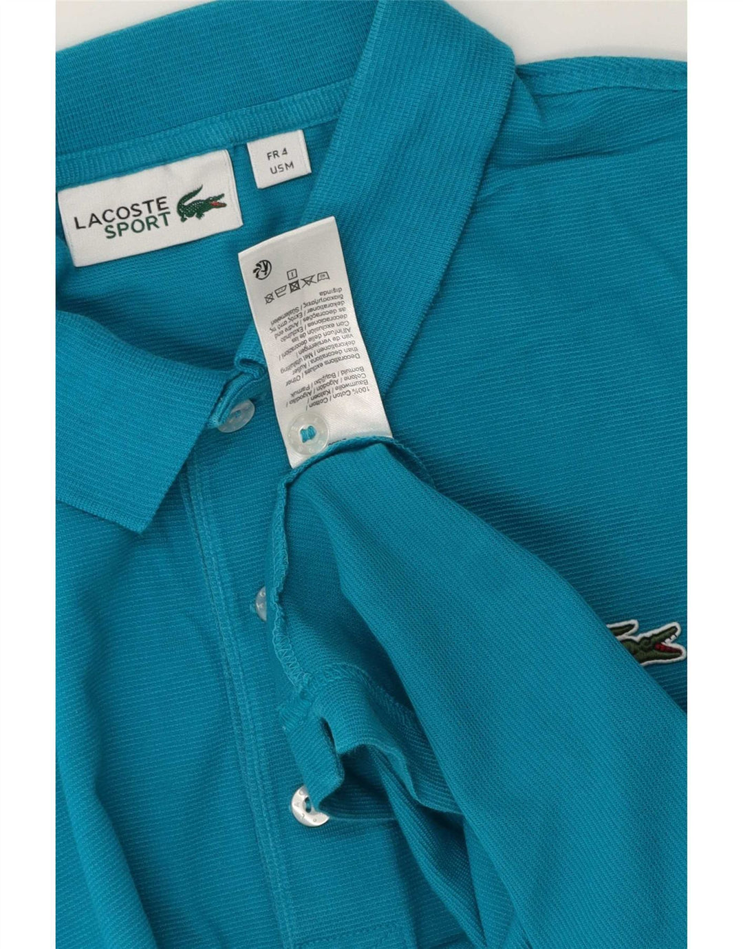 Ανδρικό πουκάμισο πόλο Lacoste, νούμερο 4, μεσαίο μπλε βαμβακερό