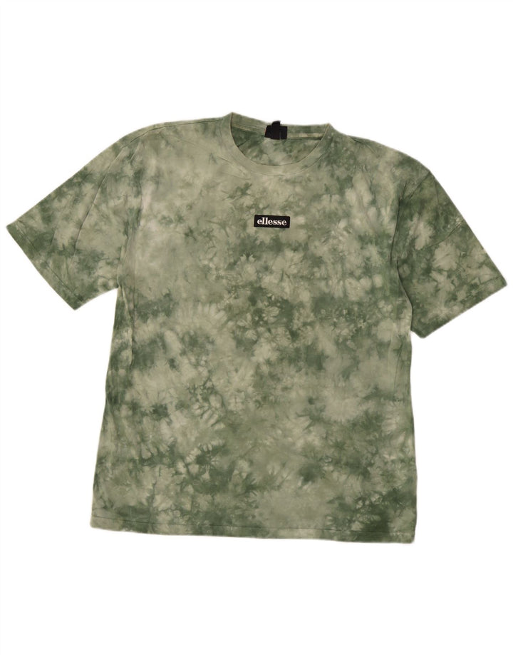 Ellesse Ανδρικό T-Shirt Top Small Khaki Tie Dye Cotton