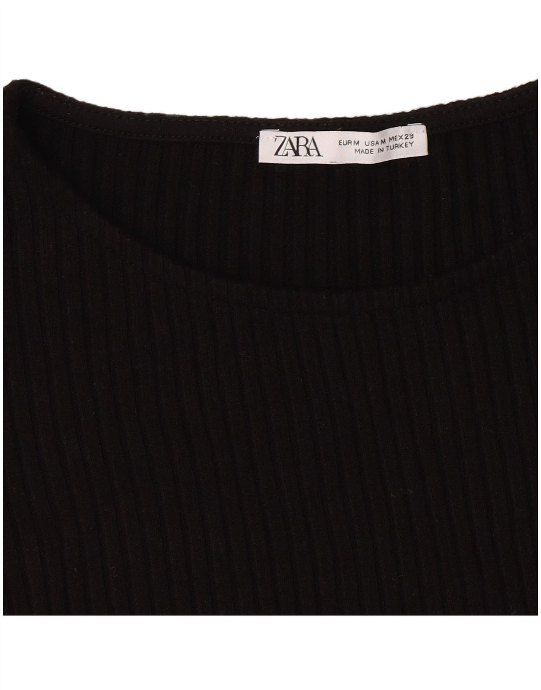 Zara Γυναικείο T-Shirt Top UK 12 Medium Black