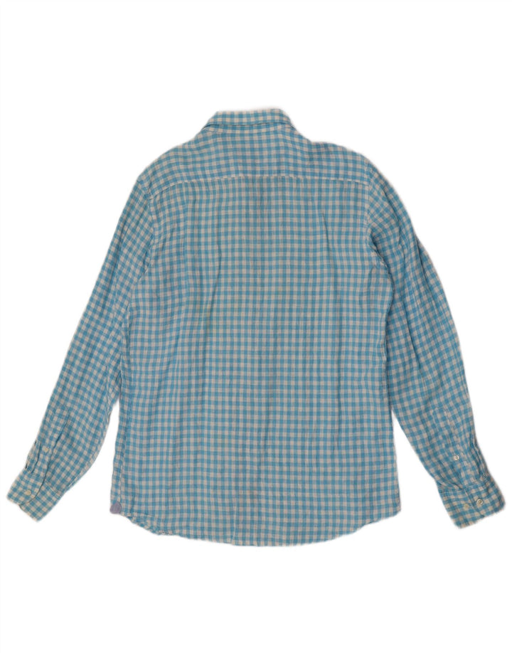 Massimo Dutti Ανδρικό πουκάμισο Casual Fit μεγάλο μπλε Gingham