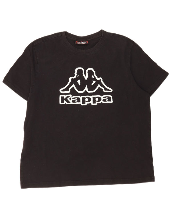 Ανδρικό γραφικό T-Shirt Kappa Top Large Μαύρο Βαμβακερό