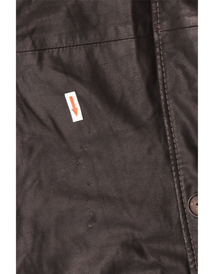 Vintage Ανδρικό Δερμάτινο Παλτό IT 58 4XL Μαύρο Δερμάτινο