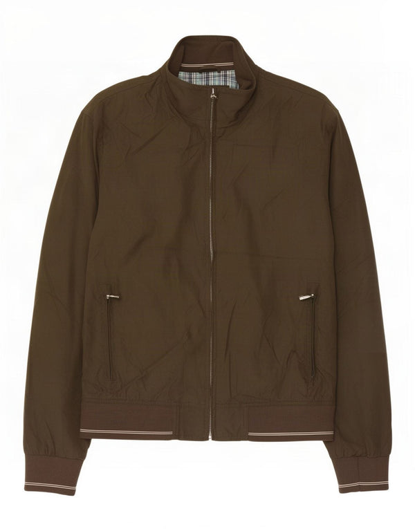 Marks & Spencer Mens Regular Fit Bomber Jacket UK 38 Medium Khaki Polyester