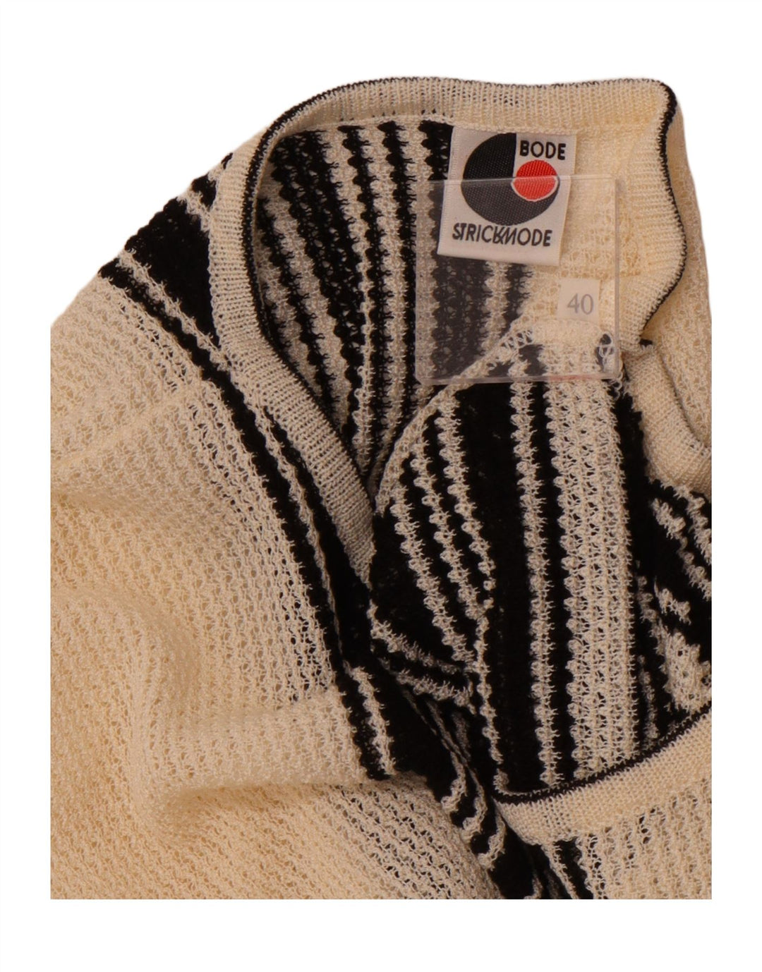 BODE Γυναικείο πουλόβερ με λαιμόκαυστο EU 40 Medium Off White ριγέ