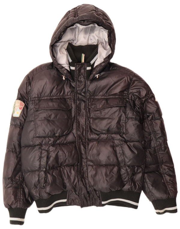 Ανδρικό μπουφάν DOLOMITE με κουκούλα με κουκούλα με επένδυση UK 38 μεσαίο μαύρο πολυεστέρα