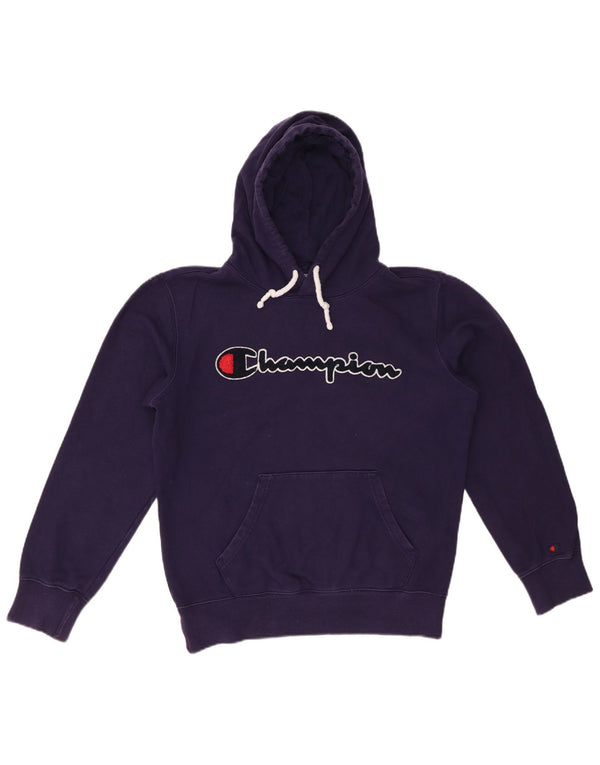 CHAMPION Γυναικείο Γραφικό Hoodie Jumper UK 14 Medium Navy Blue Cotton