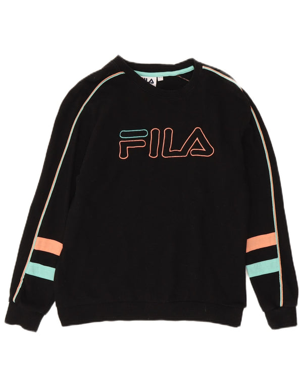 Fila Γυναικείο Φούτερ γραφικό Jumper UK 8 Μικρό μαύρο βαμβακερό