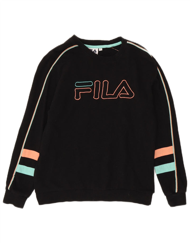 Fila Γυναικείο Φούτερ γραφικό Jumper UK 8 Μικρό μαύρο βαμβακερό