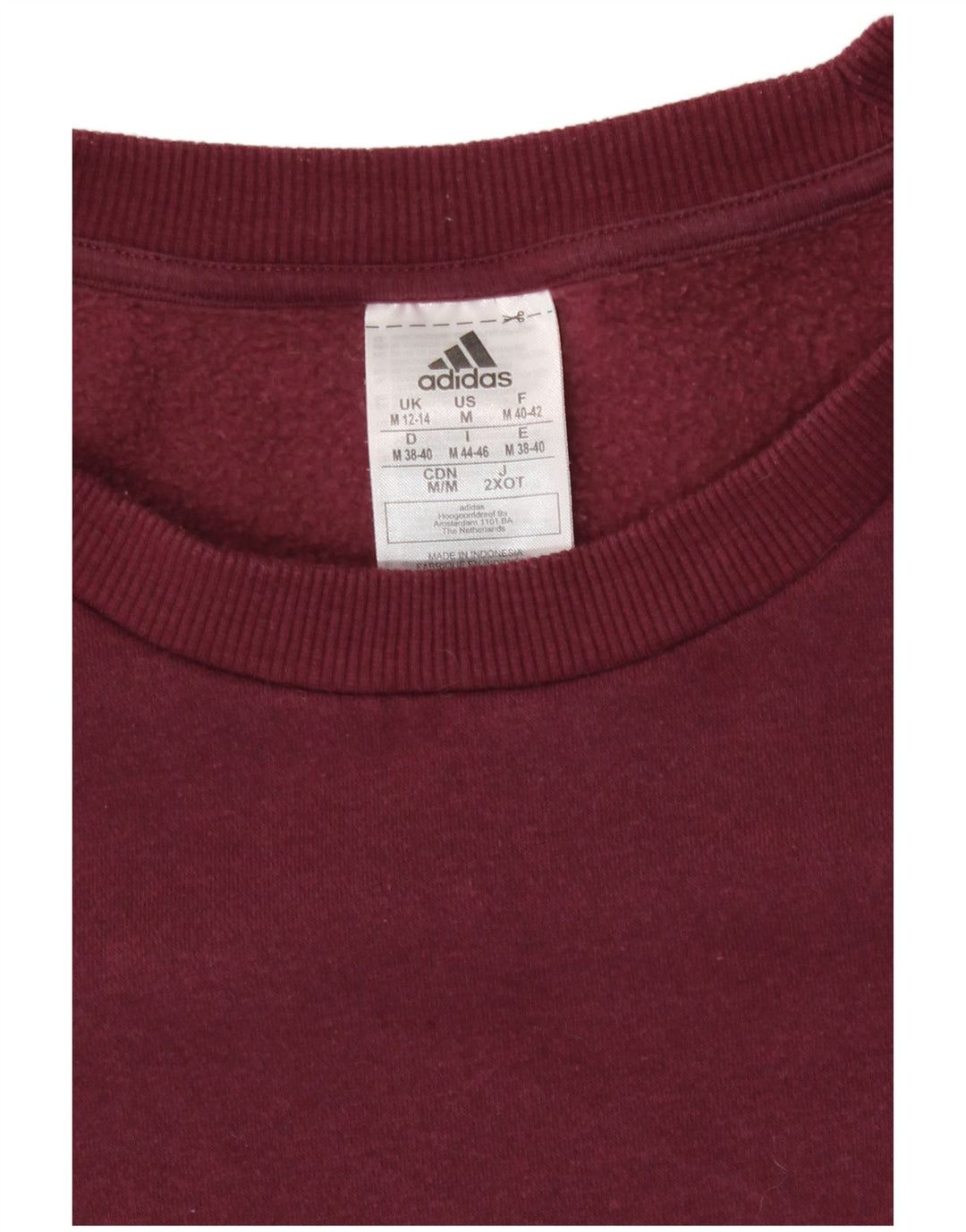 Adidas Γυναικείο Φούτερ Jumper UK 12/14 Μέτριο Βουργουνδί Βαμβάκι