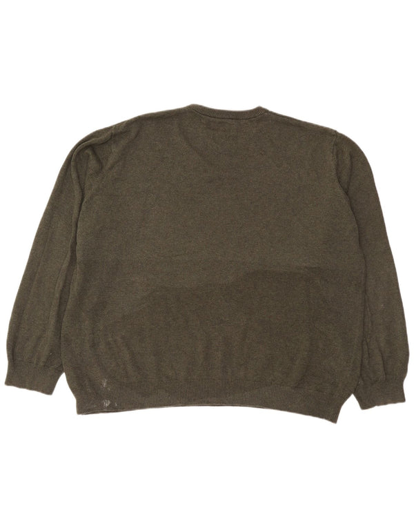 Ανδρικό πουλόβερ Marks & Spencer Crew Neck Jumper 2XL Χακί βαμβακερό