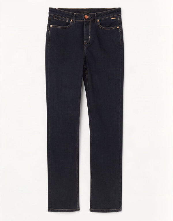 Marks & Spencer Γυναικεία Straight Jeans UK 12 Medium W30 L31 Navy Blue Cotton