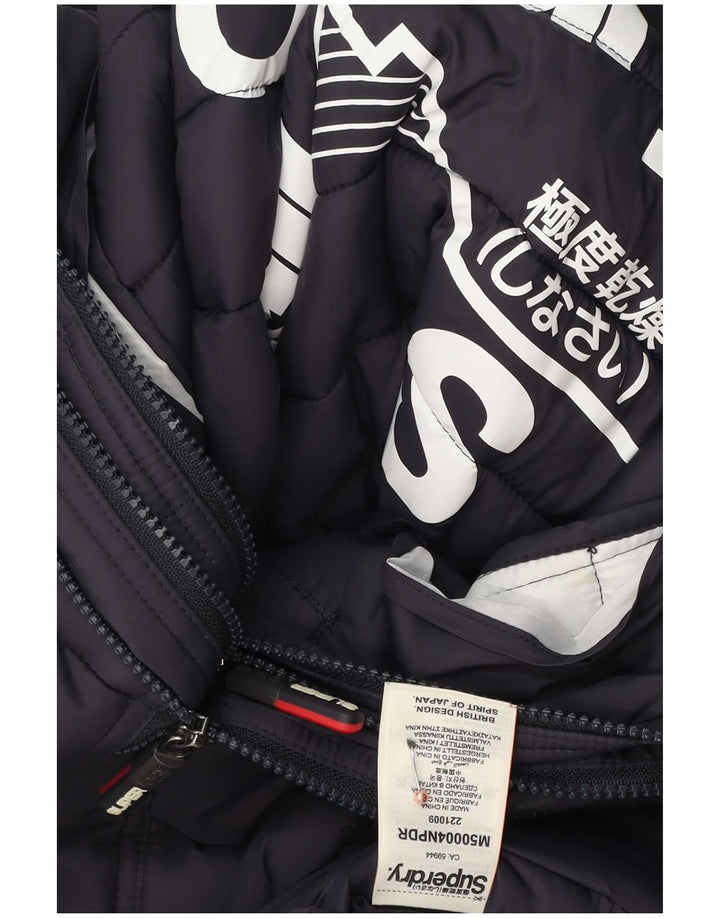 Superdry Ανδρικό μπουφάν με επένδυση UK 36 Small Navy Blue Polyester