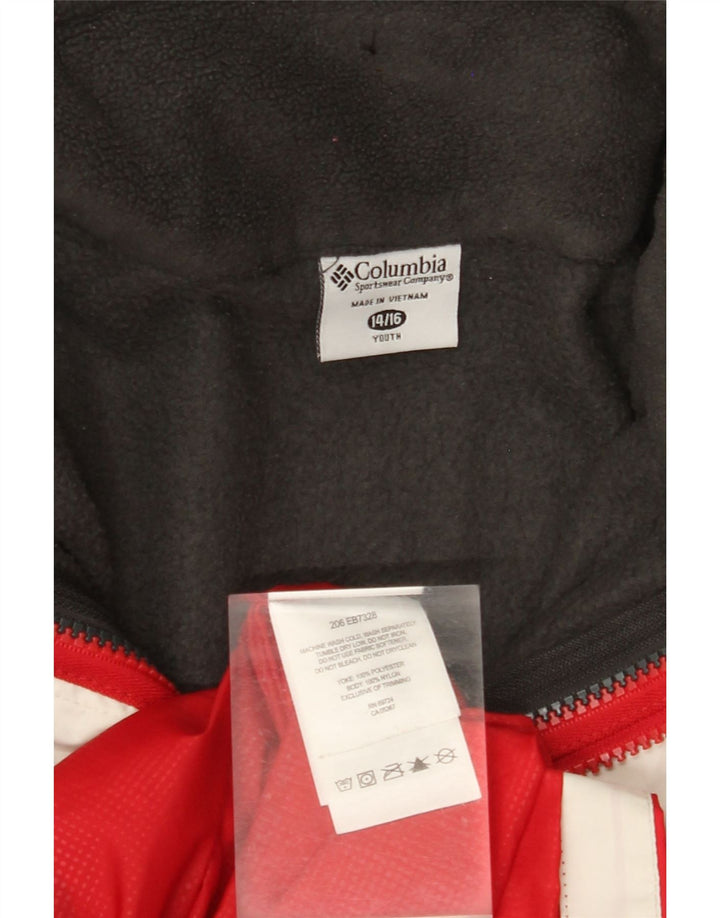 Κόκκινο μπουφάν COLUMBIA για αγόρια με κουκούλα 14-15 ετών