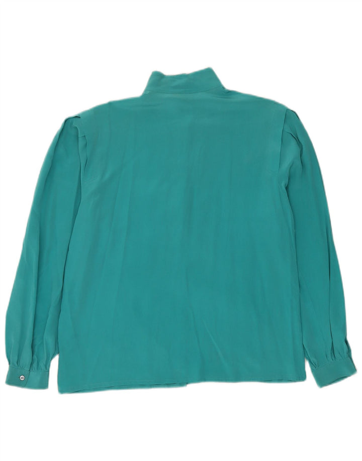 Vintage Γυναικείο Πουκάμισο Μπλούζα IT 44 Medium Turquoise Silk