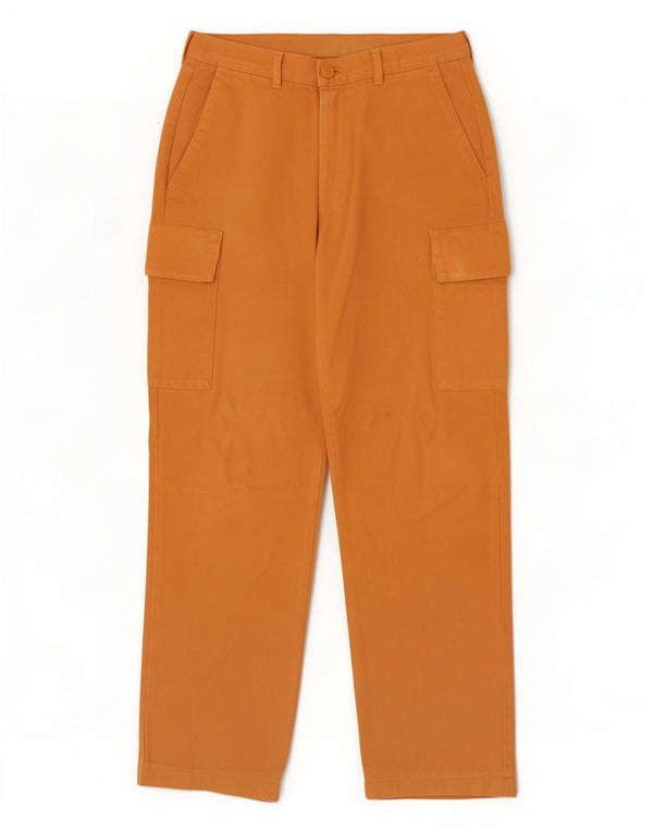 Benetton Ανδρικό ίσιο παντελόνι Cargo IT 48 Medium W30 L30 Πορτοκαλί βαμβακερό