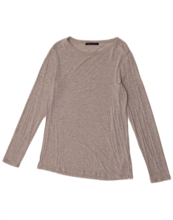 Marks & Spencer Γυναικείο τοπ μακρυμάνικο UK 14 Medium Grey Modal