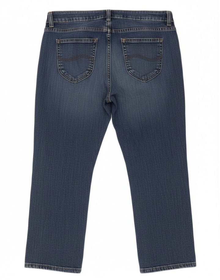 LEE Womens Mid Rise Regular Fit Capri Jeans US 12 Large W32 L21 Blue