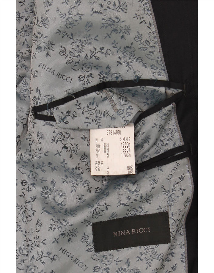 NINA RICCI Mens 2 Button Blazer Jacket Size 48 Medium Black Vintage Nina Ricci and Second-Hand Nina Ricci from Messina Hembry 