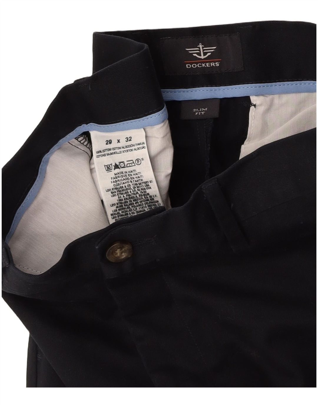 Ανδρικό παντελόνι Chino DOCKERS Slim Fit W29 L32 Μπλε Βαμβακερό