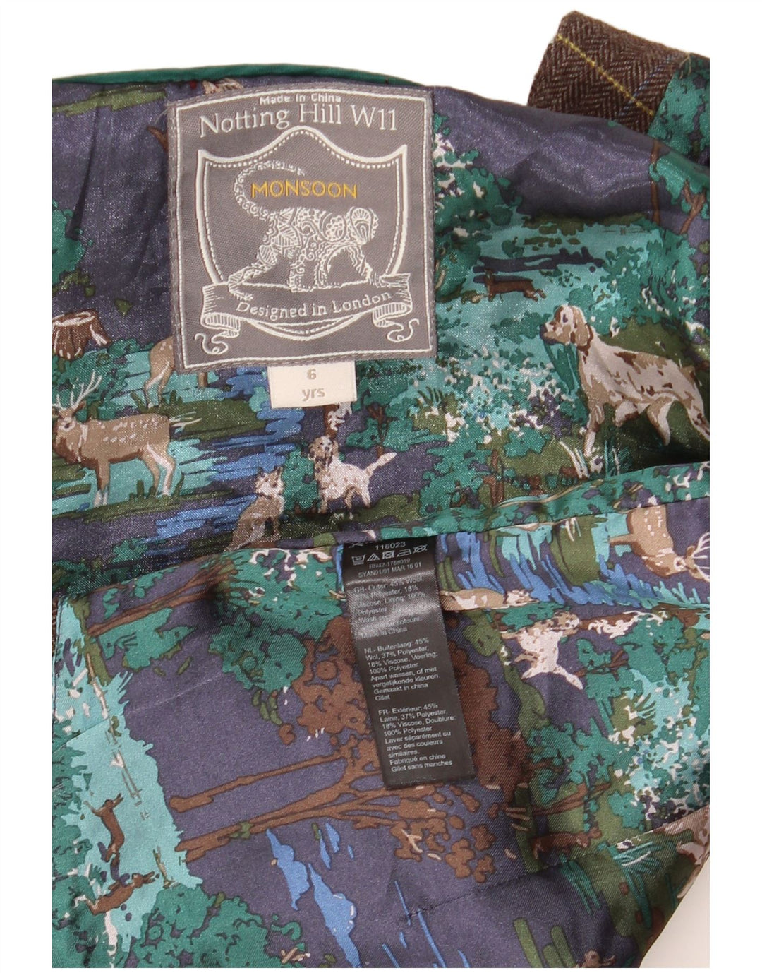 Γιλέκο Monsoon Boys 5-6 Years Brown Check Wool