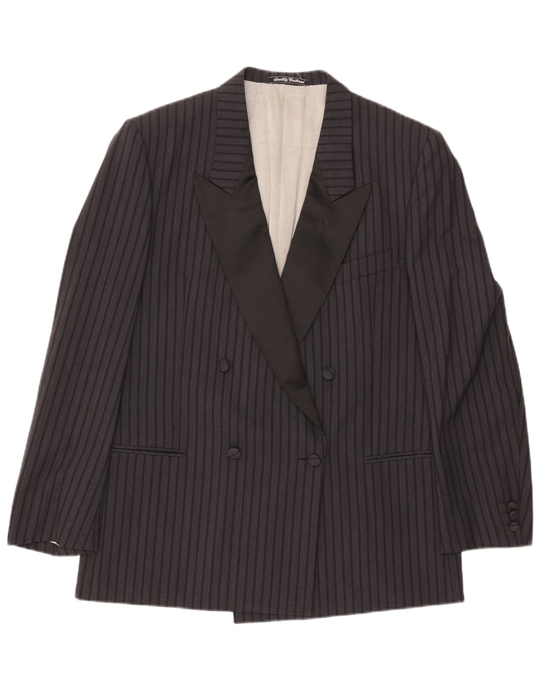 Fila Γυναικείο Μπουφάν Blazer Διπλό στήθος IT 52 2XL Μαύρο ρίγες μαλλί