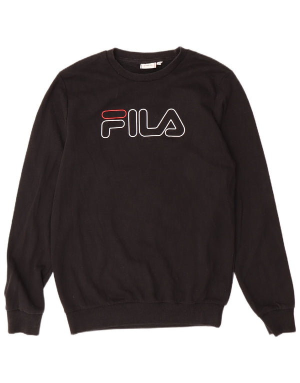 Ανδρικό γραφικό φούτερ Fila Jumper Μικρό μαύρο βαμβακερό