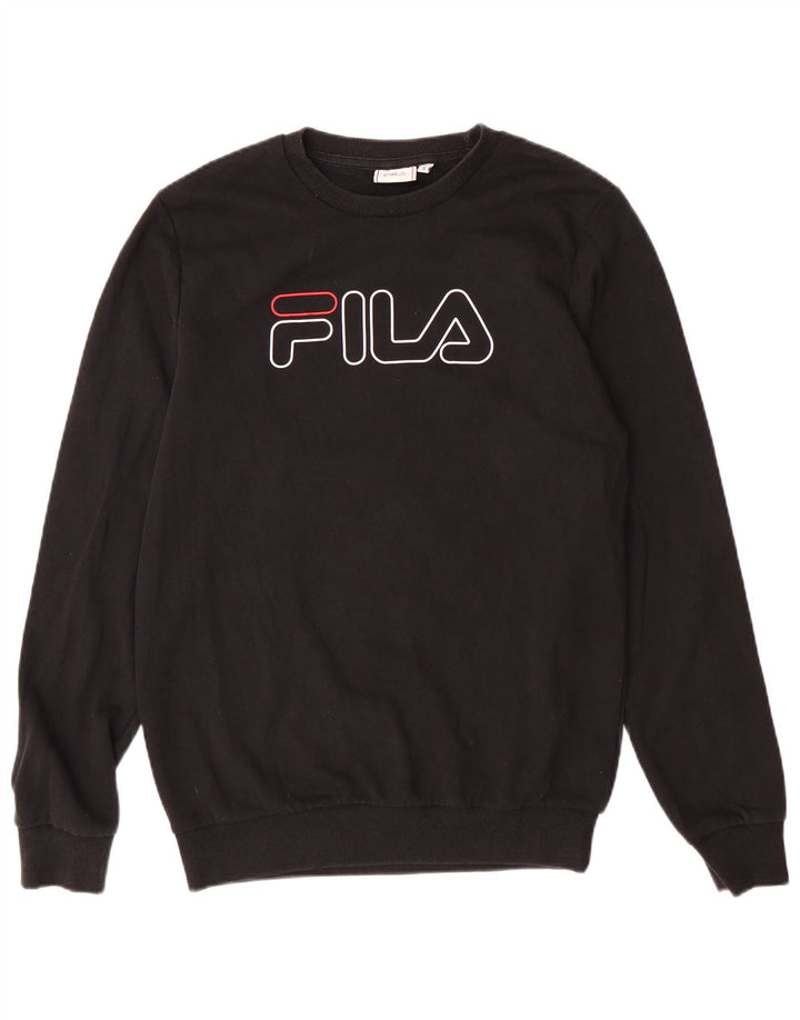 Ανδρικό γραφικό φούτερ Fila Jumper Μικρό μαύρο βαμβακερό