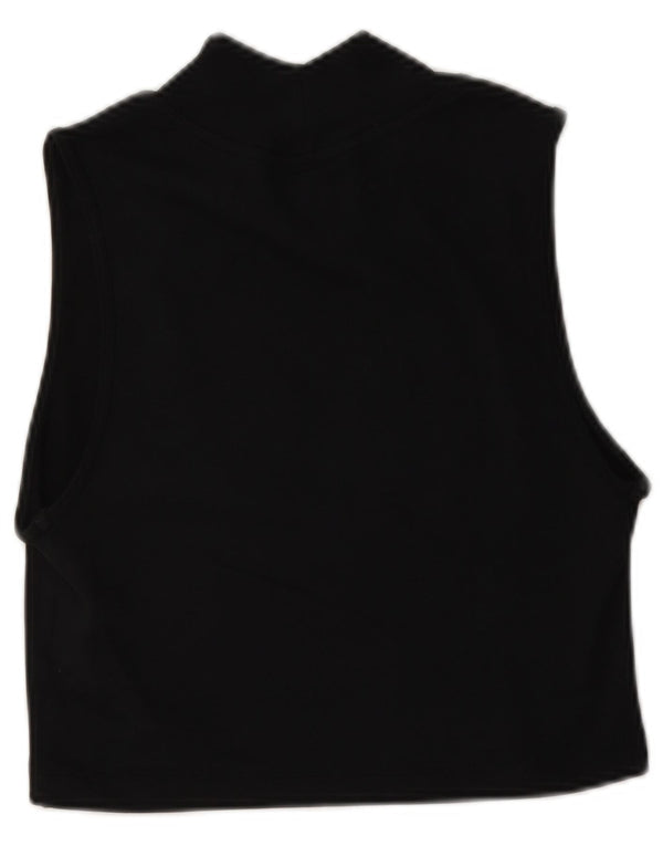 Γυναικείο γιλέκο Nike Crop γραφικό τοπ UK 10 Small μαύρο βαμβακερό