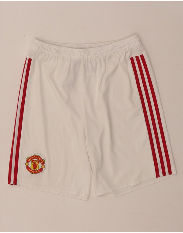 Αθλητικά σορτς Adidas Boys Manchester United 13-14 ετών από λευκό πολυεστέρα