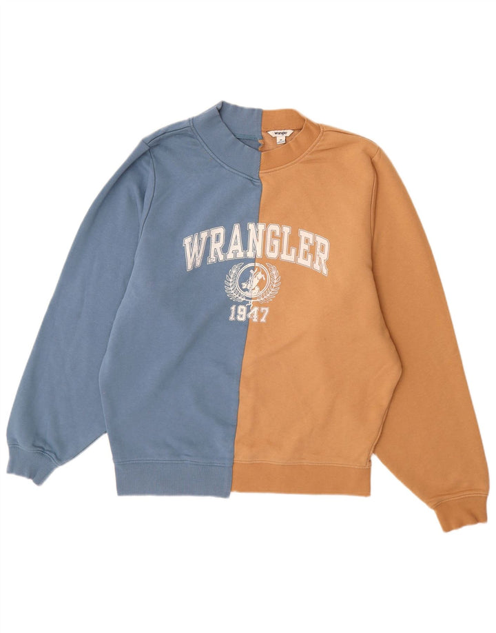 Ανδρικό γραφικό φούτερ Wrangler Jumper Μεσαίο μπλε χρώματος βαμβακερό