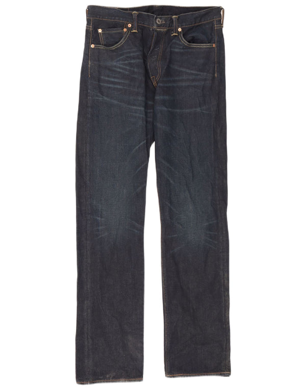 Levi's Mens 501 Straight Jeans W32 L34 Navy Blue Cotton