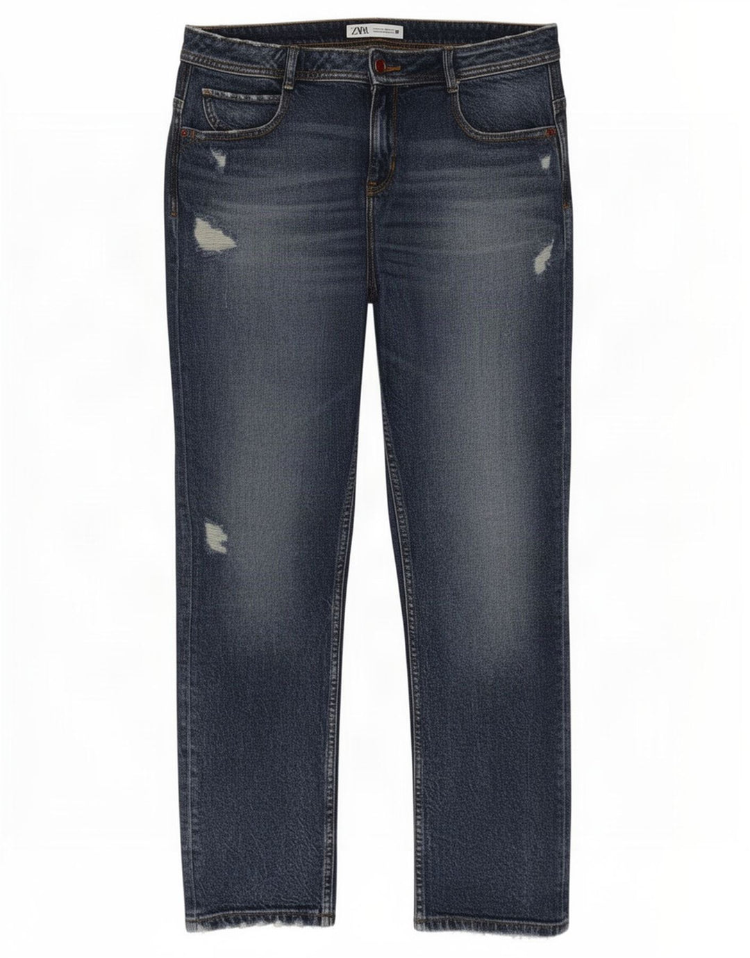Zara Γυναικεία Distressed Slim Jeans EU 40 Medium W30 L28 Blue Cotton