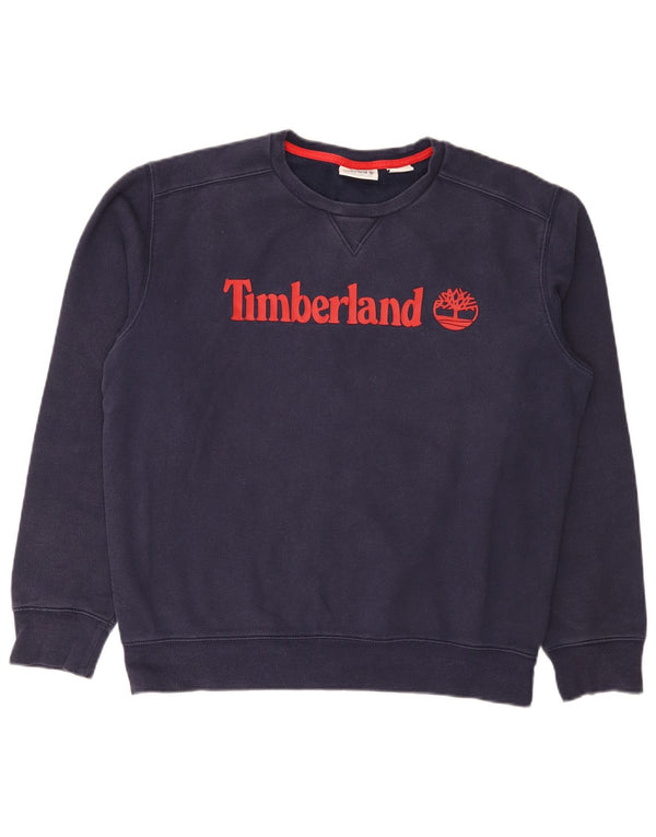 Ανδρικό γραφικό φούτερ Timberland Jumper Large Navy Blue από βαμβάκι