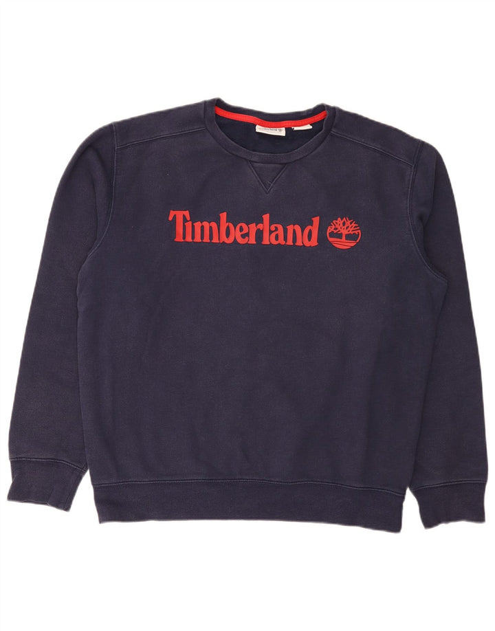 Ανδρικό γραφικό φούτερ Timberland Jumper Large Navy Blue από βαμβάκι