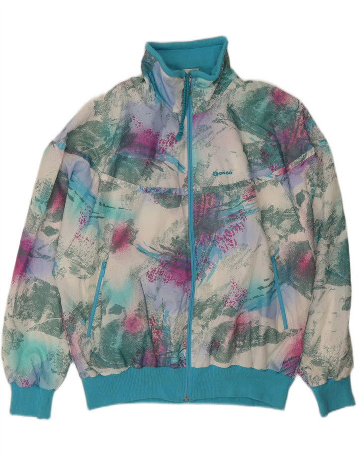 GONSO Womens Tracksuit Top Jacket EU 46 XL Multicoloured Tie Dye Polyamide Vintage Gonso and Second-Hand Gonso from Messina Hembry 