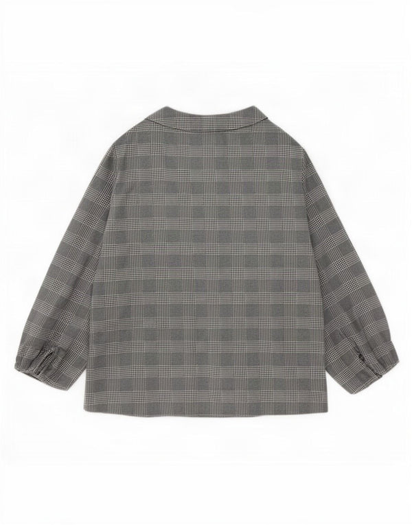 Lipsy Womens Open Cardigan Top 12 Medium Grey Check Polyester