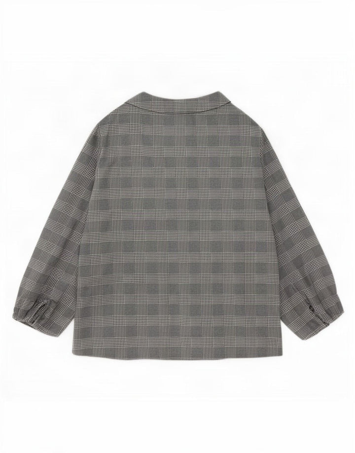 Lipsy Womens Open Cardigan Top 12 Medium Grey Check Polyester