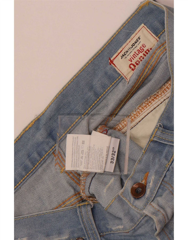Jack & Jones Ανδρικό τζιν μποτάκι με ταλαιπωρία W33 L32 Μπλε βαμβακερό