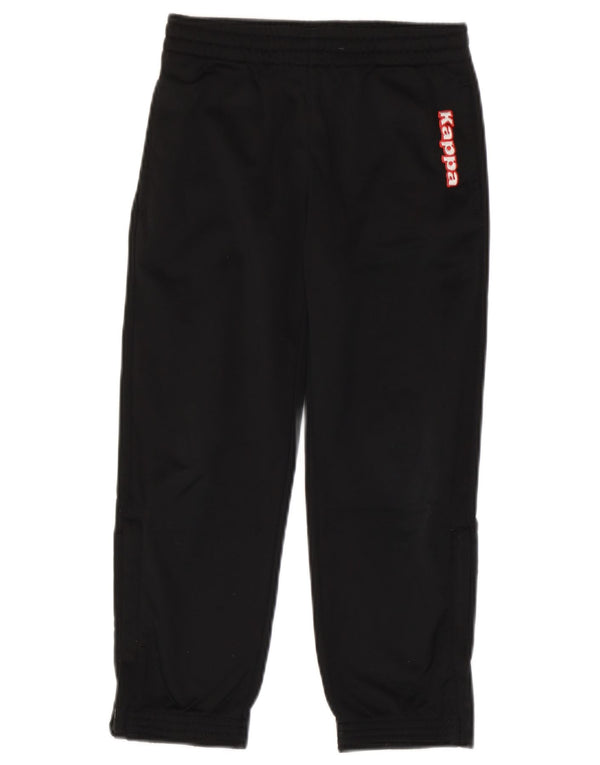 Kappa Boys Graphic Tracksuit Trousers Joggers 5-6 Years Μαύρο