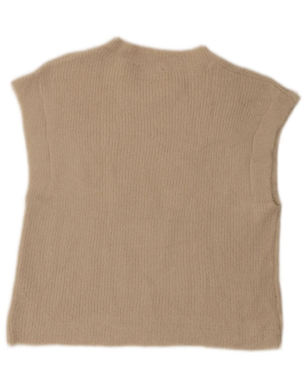 Zara Γυναικείο γιλέκο Crop Tank Top UK 10 Small Beige Acrylic